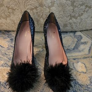 Kate Spade sequin and feather pumps
